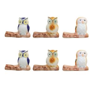 Porta cuchillos búhos de porcelana - lote de 6