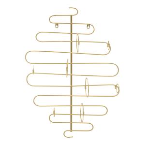 Portabotellas de pared de metal dorado 53x13x72 cm