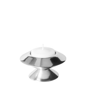 Portavelas de aluminio plateado h6