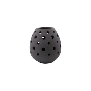 Portavelas de arcilla gris H25