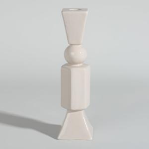 Portavelas de cerámica beige