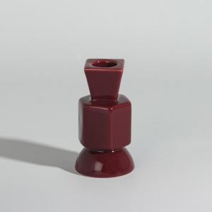 Portavelas de cerámica burdeos