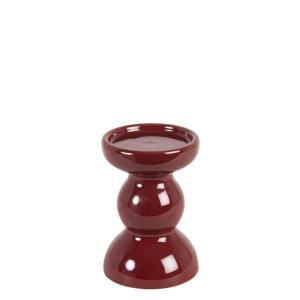 Portavelas de cerámica roja Alt 14 cm