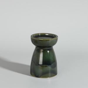 Portavelas de gres verde