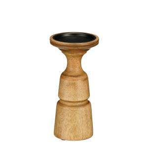 Portavelas de madera marrón alt. 10