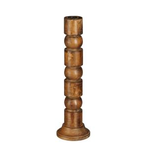 Portavelas de madera marrón alt. 40
