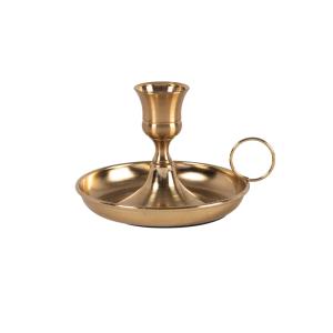 Portavelas de metal dorado 12 cm