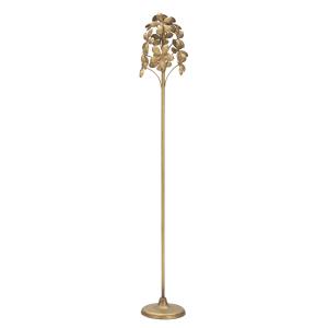 Portavelas de metal dorado con hojas ø cm 17x93