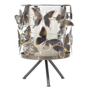Portavelas de metal multicolor con mariposas ø cm 15x23,3