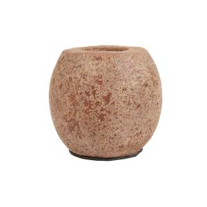 Portavelas de terracota en marrón 13x13x12 cm