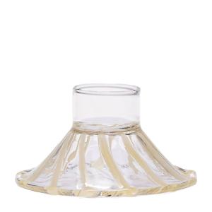 Portavelas de vidrio amarillo