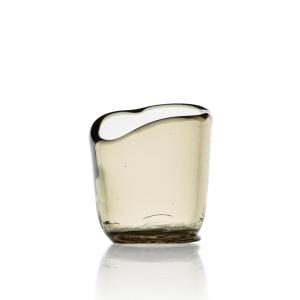 Portavelas de vidrio lava en marrón ahumado 10x10x11 cm