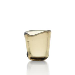 Portavelas de vidrio lava en marrón ahumado 7x7x6 cm