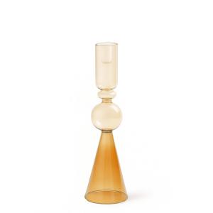 Portavelas de vidrio naranja transparente H31