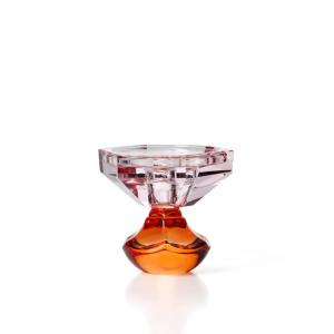 Portavelas de vidrio reciclado en naranja y rosa 10,3x10,3x…