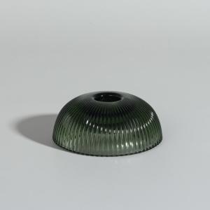 Portavelas de vidrio verde