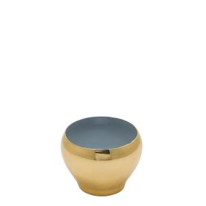 Portavelas decorativo de cobre dorado interior gris h7