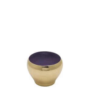 Portavelas decorativo de cobre morado y dorado h7