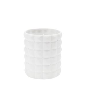 Portavelas decorativo de porcelana blanca h8