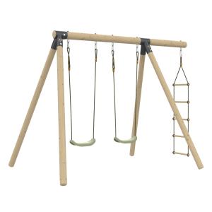 Pórtico 2 columpios madera marrón H190cm