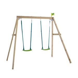 Pórtico 2 columpios madera marrón H200cm