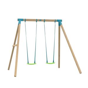 Pórtico con 2 columpios madera marrón H243cm