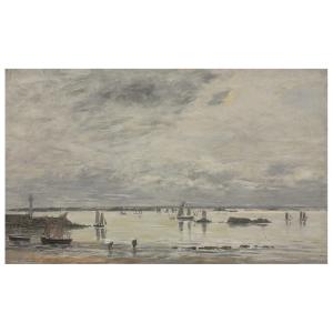 Portrieux, Le Port Marée Basse - Eugène Boudin - cm. 50x80