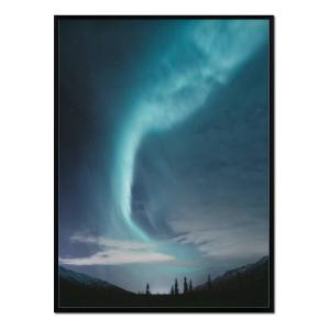 Póster con marco negro - aurora boreal - 50x70