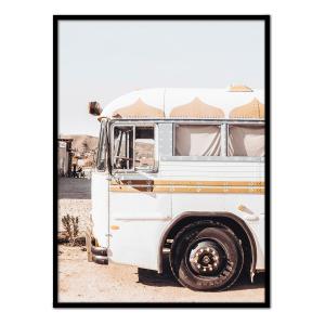 Póster con marco negro - caravana vintage - 30x40