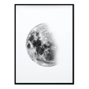Póster con marco negro - luna - 50x70