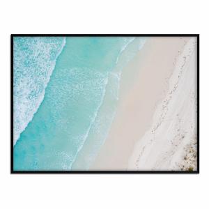 Póster con marco negro - mar turquesa - 50x70