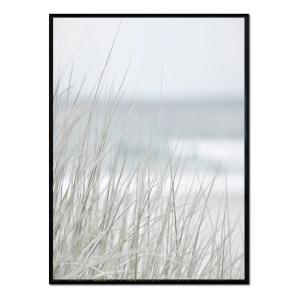 Póster con marco negro - playa blanco y negro - 30x40