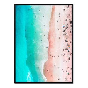 Póster con marco negro - playa turquesa - 30x40