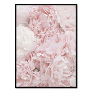 Póster con marco negro - ramo de rosas - 50x70