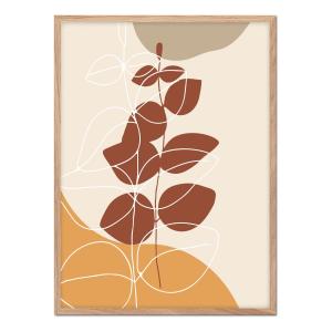 Póster con marco roble - Botánica Abstracta - 50x70