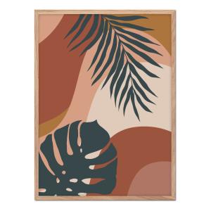 Póster con marco roble - Composición de Hojas - 50x70