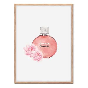 Póster con marco roble - perfume rosa - 30x40