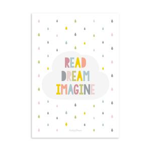 Póster de pared papel Read, Dream, Imagine 21x30