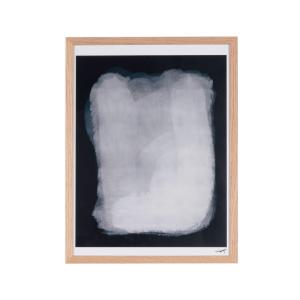Póster minimalista bajo cristal y marco de madera de roble…
