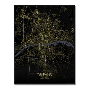 Póster orleans mapa de noche 40x50