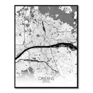 Póster orleans mapa en b&n 40x50