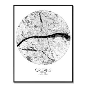 Póster orleans mapa redondo 40x50