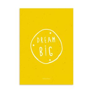 Póster papel Dream Big amarillo 21x30cm