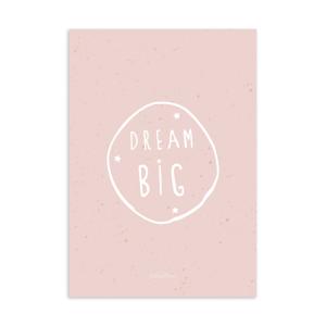 Póster papel Dream Big rosa 21x30cm