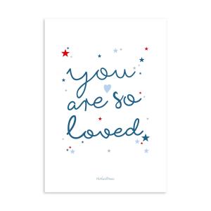 Póster papel You are so Loved azul 30x40cm