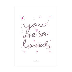 Póster papel You are so Loved rosa 21x30cm
