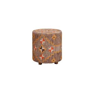 Pouf de cuero marrón