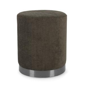 Pouf de tela marrón timo con aro de metal
