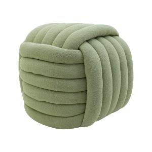 Pouf reposapiés moderno en forma de ovillo de tela verde os…