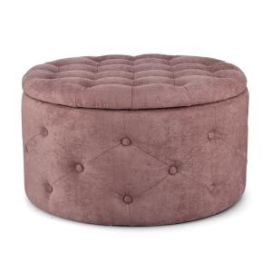 Pouf zapatero de tela rosa oscuro